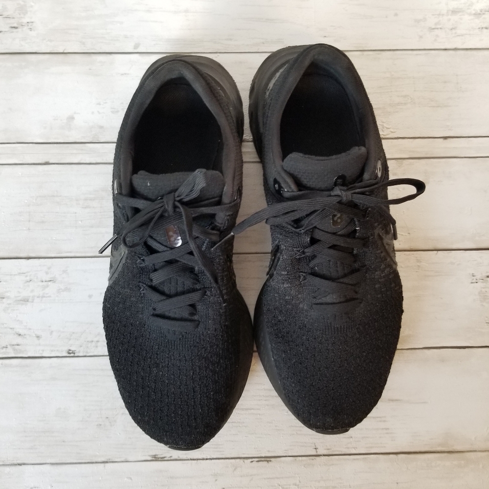Nike React Infinity Run Flyknit Triple Black Runn… - image 4